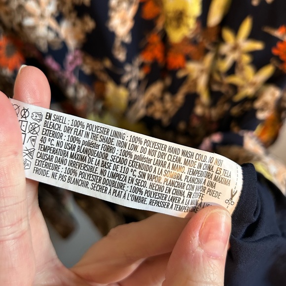 Forever 21 Blue, Orange, Yellow Floral Long Sleeve Romper-Md - Picture 6 of 9